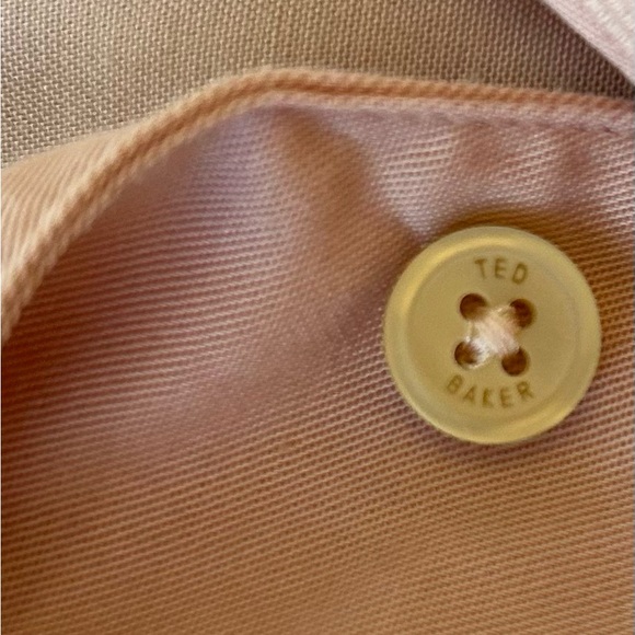Ted Baker London Mens Tencel Micro Pleated Button Up Pink Shirt Size 7 US 3XL - Picture 5 of 11